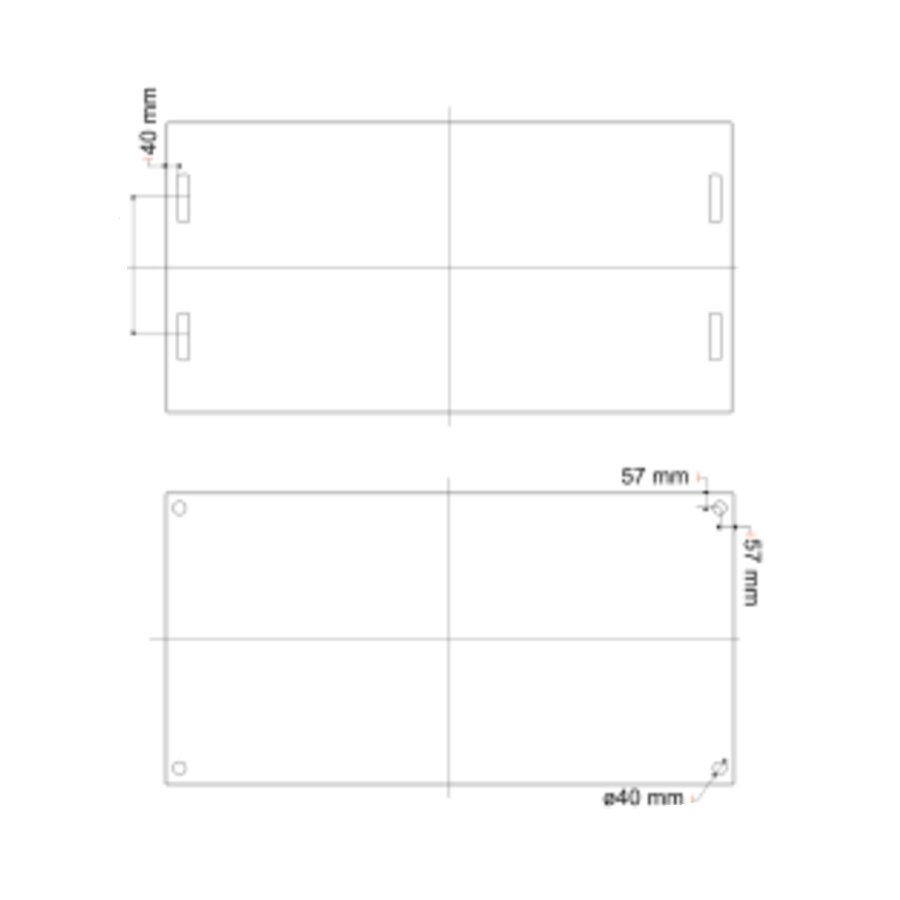 Černá LDPE podlahová pojezdová deska 4 rukojeti 4 díry - délka 200 cm, šířka 100 cm, výška 1,5 cm