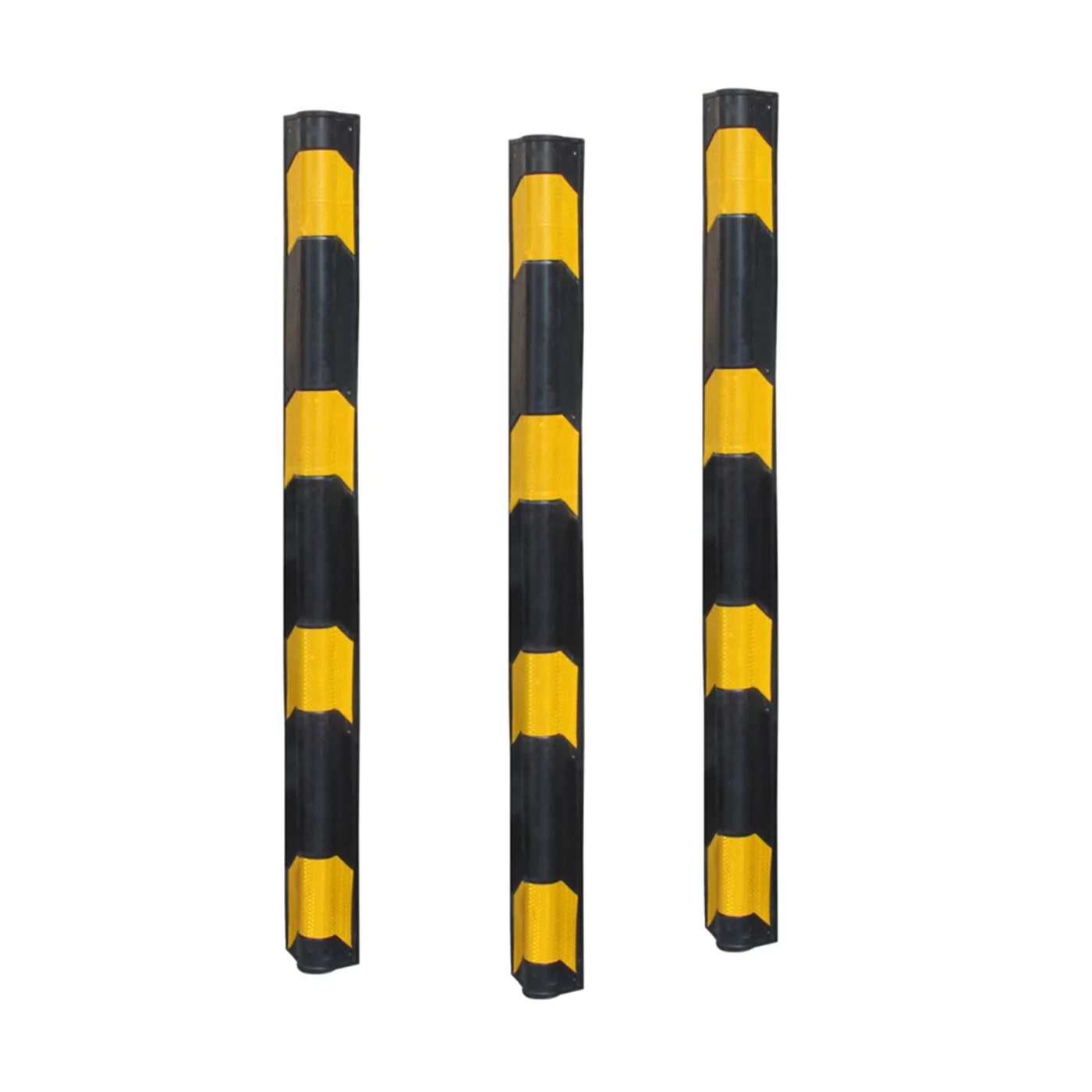 Wandschutz aus Gummi FLOMA - Länge 150 cm, Breite 10 cm, Dicke 1 cm - Schwarz-Gelb