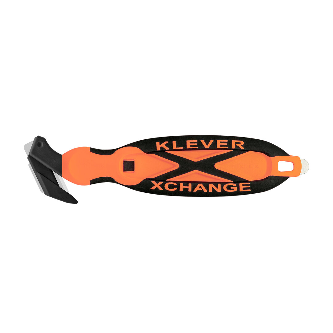 Oranžový plastový bezpečnostný nôž KLEVER XCHANGE XC-35