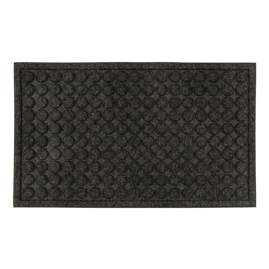 Antracitová textilná gumová čistiaca vstupná rohož FLOMA Rounds - dĺžka 50 cm, šírka 80 cm a výška 1,1 cm
