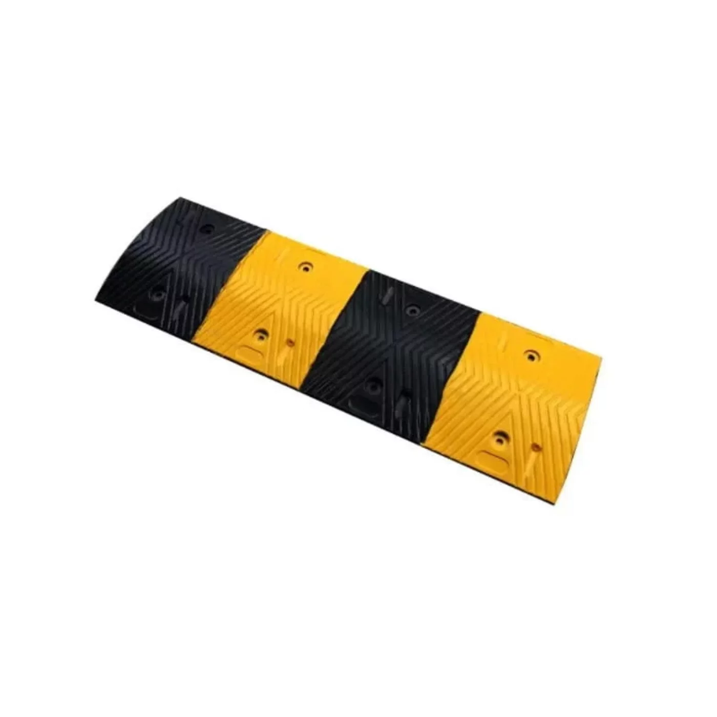 Černo-žlutý plastový průběžný zpomalovací práh - délka 33 cm, šířka 100 cm, výška 4 cm