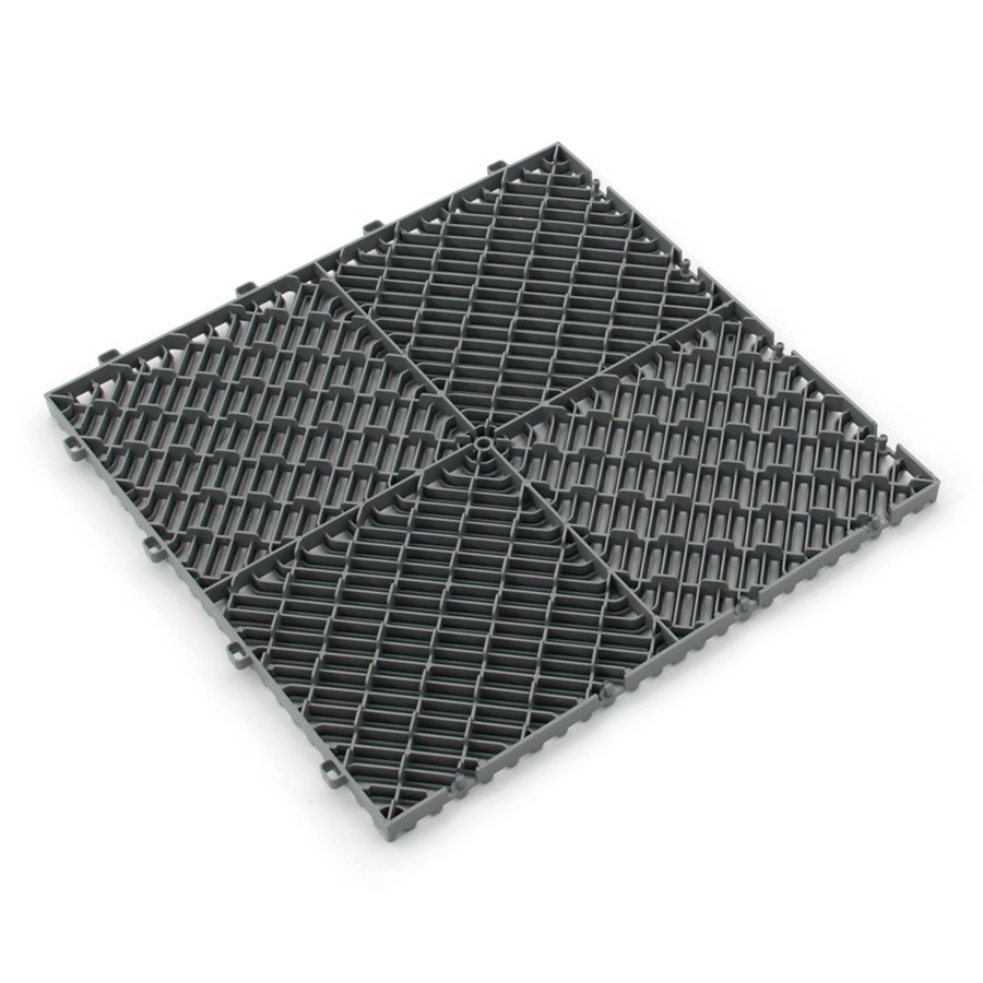 Šedá plastová terasová dlažba Linea Rombo - délka 38,3 cm, šířka 38,3 cm a výška 1,7 cm
