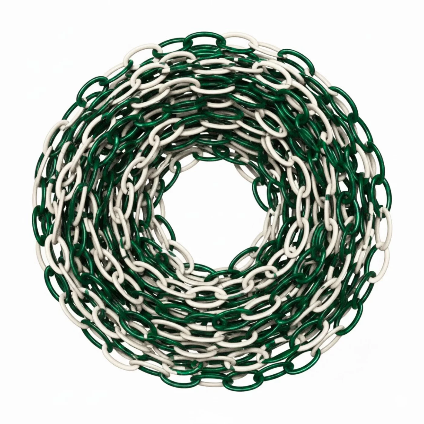 Absperrkette aus Kunststoff Und aus PP FLOMA TC87 - Länge 25 m, Breite 0,6 cm - Grün-Weiß