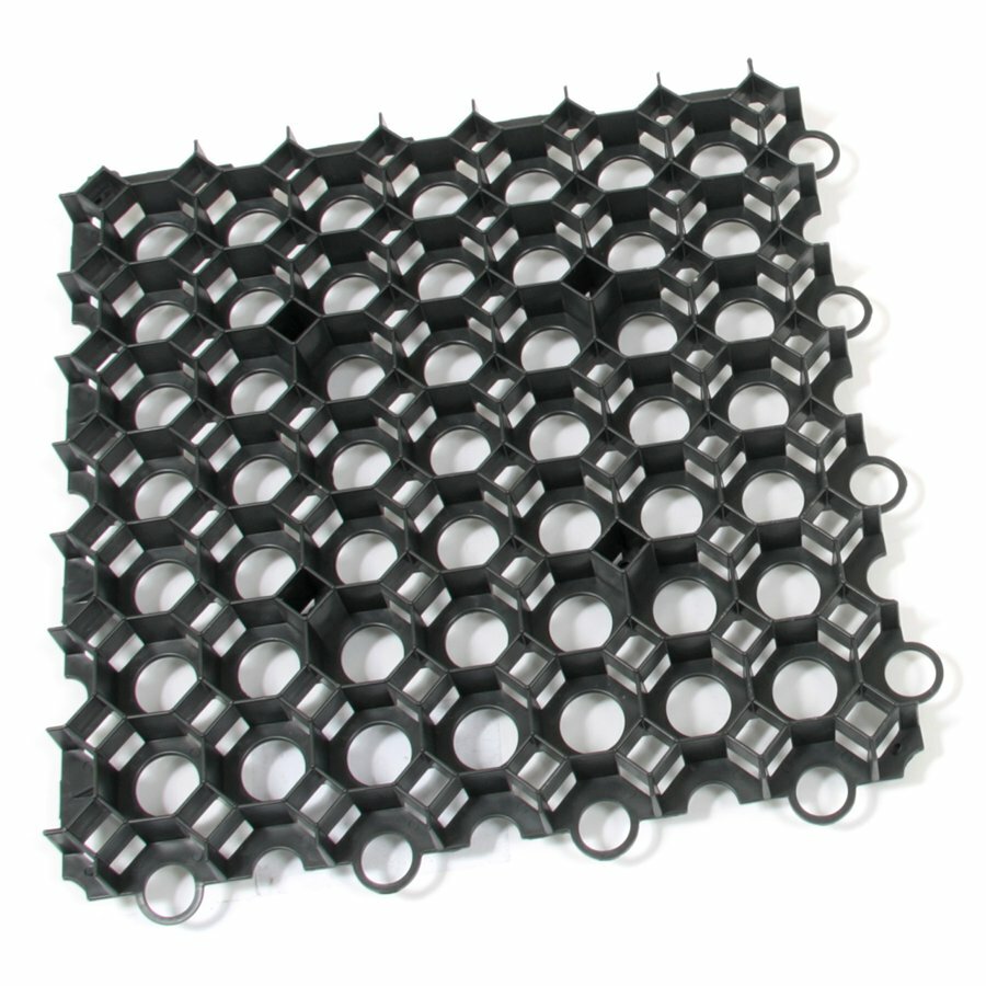 Čierna plastová zatrávňovacia dlažba FLOMA Stella Green - dĺžka 50 cm, šírka 50 cm a výška 4 cm