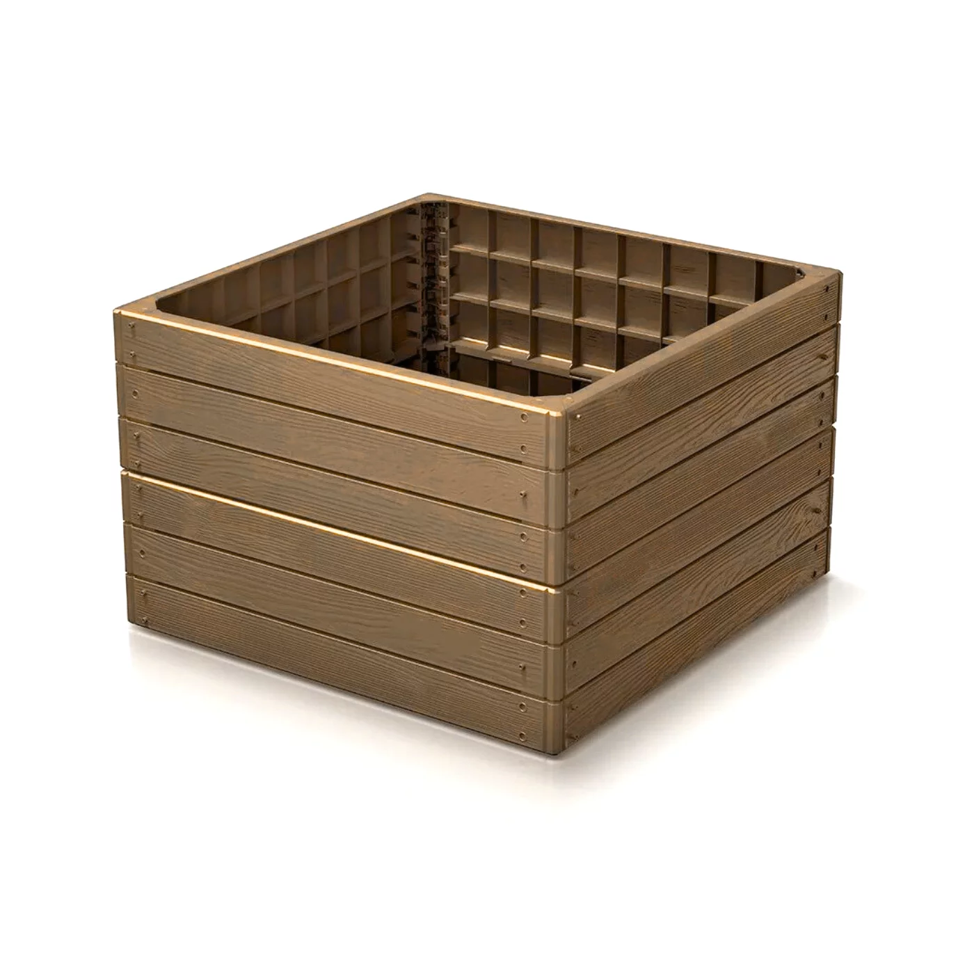 Stapelbares Hochbeet GH14 - Länge 75,6 cm, Breite 75,6 cm, Höhe 25 cm - Braun