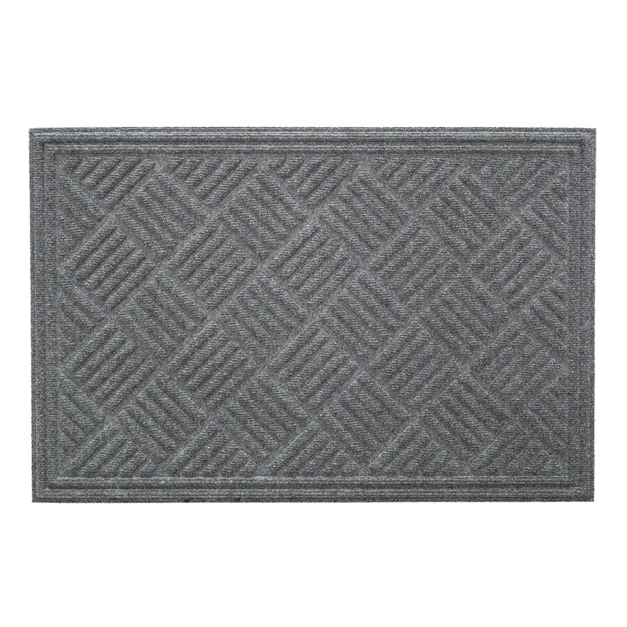 Šedá textilná gumová vstupná rohož FLOMA Parquet - dĺžka 60 cm, šírka 90 cm, výška 1,1 cm