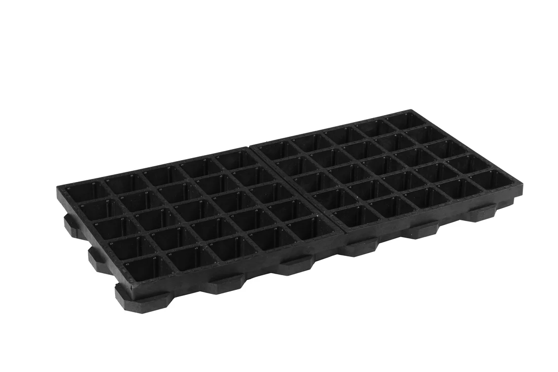 Schwarzer belastungsfähiger grasiger Pflaster aus Kunststoff FLOMA - Länge 100 cm, Breite 50 cm, Höhe 6,5 cm