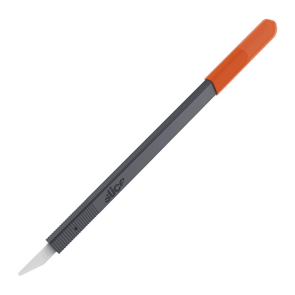 Čierno-oranžový keramický presný nôž SLICE - dĺžka 14 cm, šírka 1 cm a výška 0,6 cm