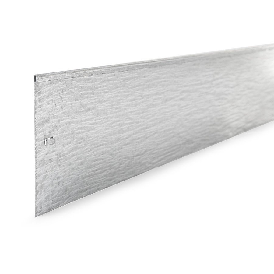 Stříbrný neviditelný pozinkovaný zahradní obrubník - délka 100 cm, výška 14 cm a tloušťka 0,7 mm
