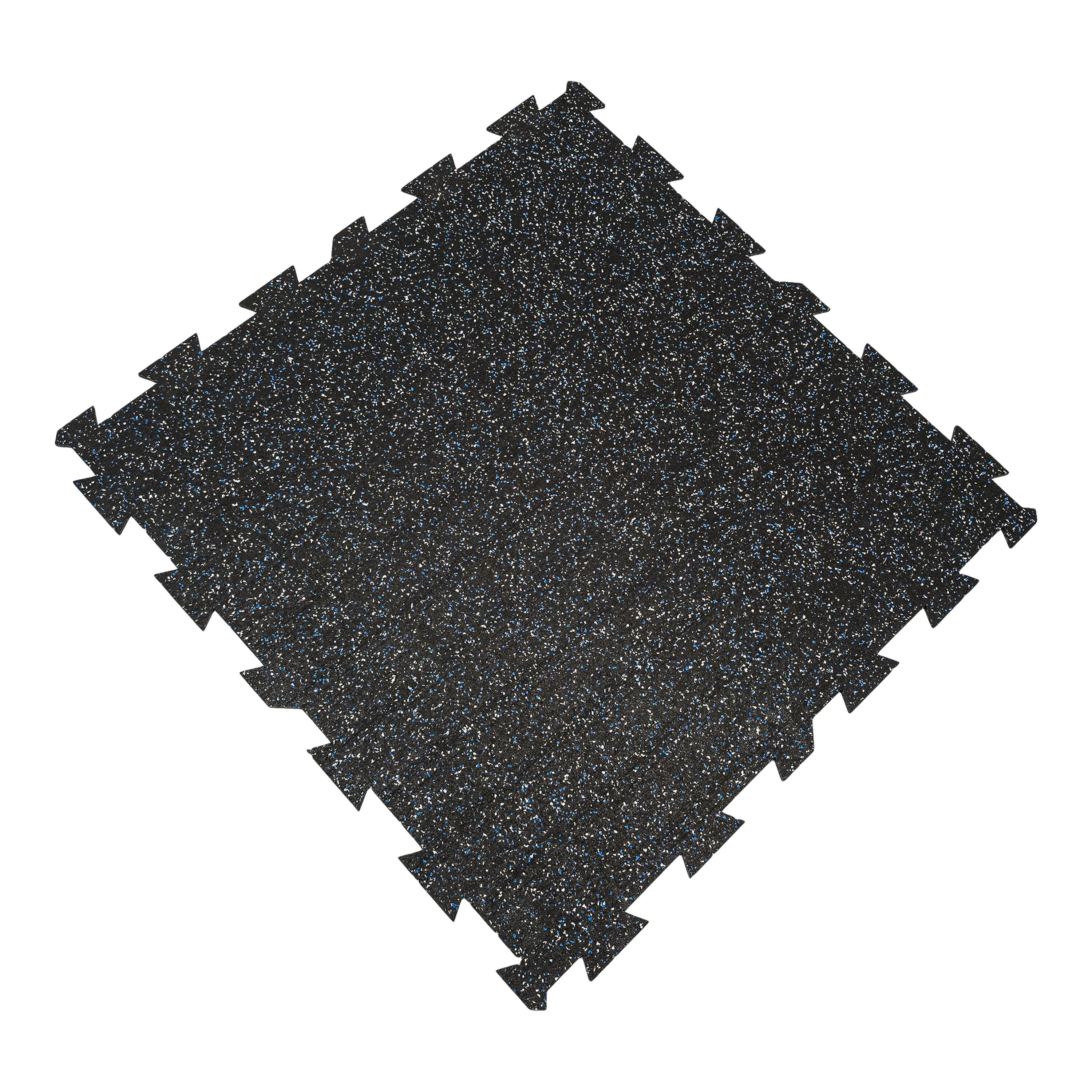 Čierno-bielo-modrá podlahová guma (puzzle - stred) FLOMA FitFlo SF1050 - dĺžka 100 cm, šírka 100 cm, výška 0,8 cm