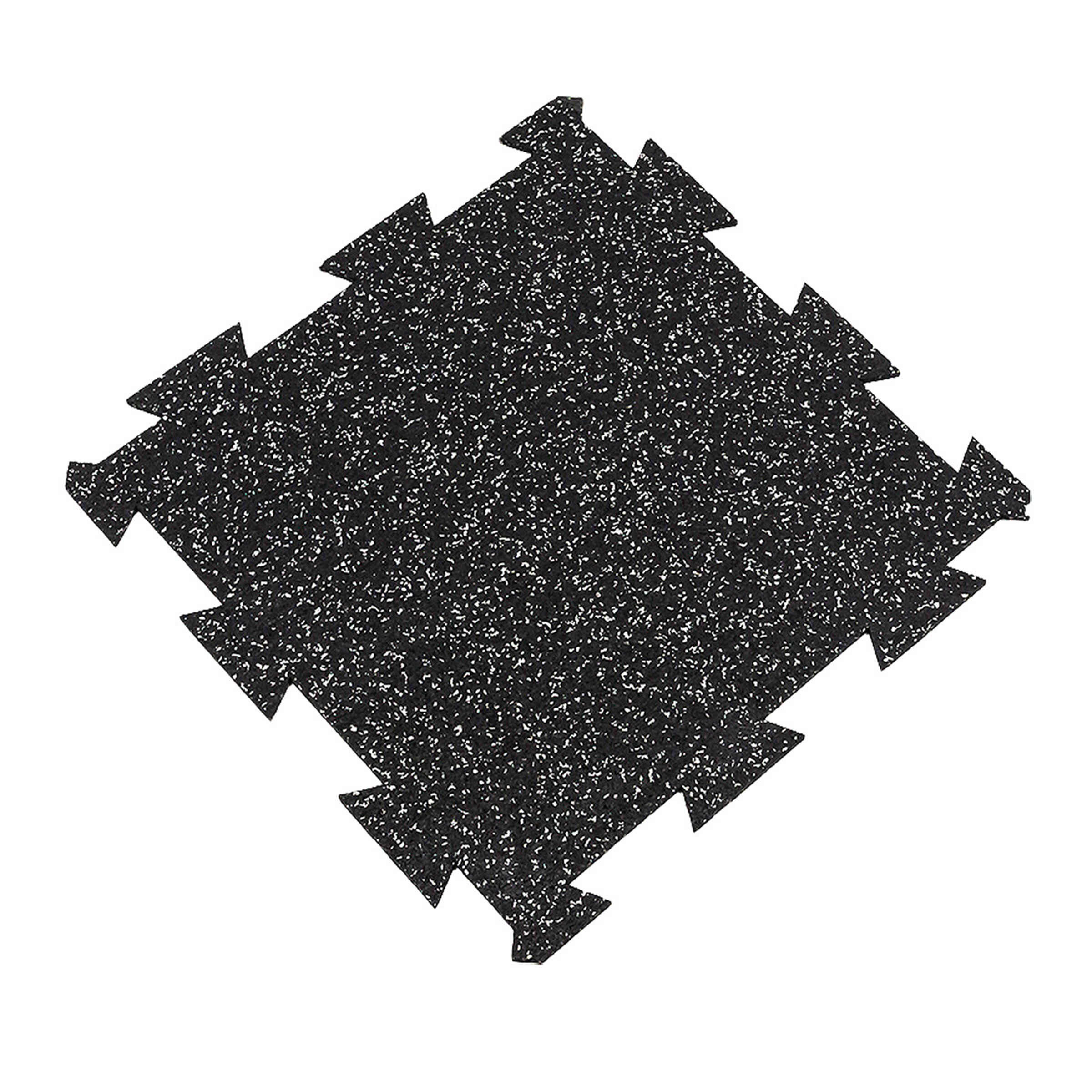 Černo-bílá gumová puzzle modulová dlažba FLOMA SF1050 FitFlo - délka 50 cm, šířka 50 cm, výška 0,8 cm