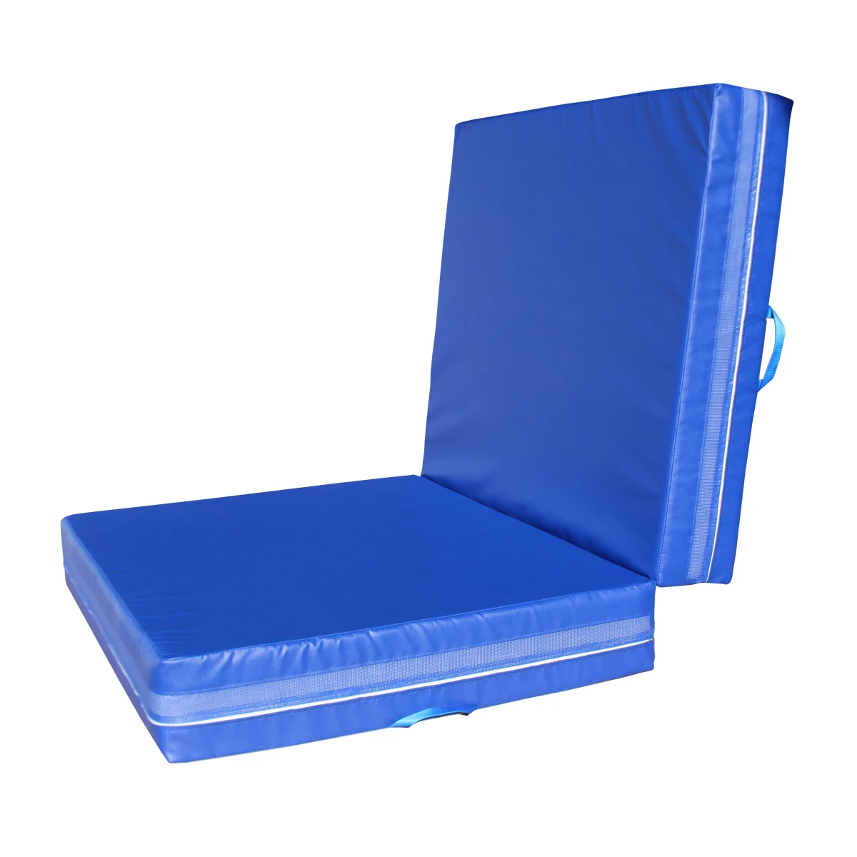 Blaue aufprallige Trainingsmatte MASTER T21 - Länge 200 cm, Breite 120 cm, Höhe 20 cm