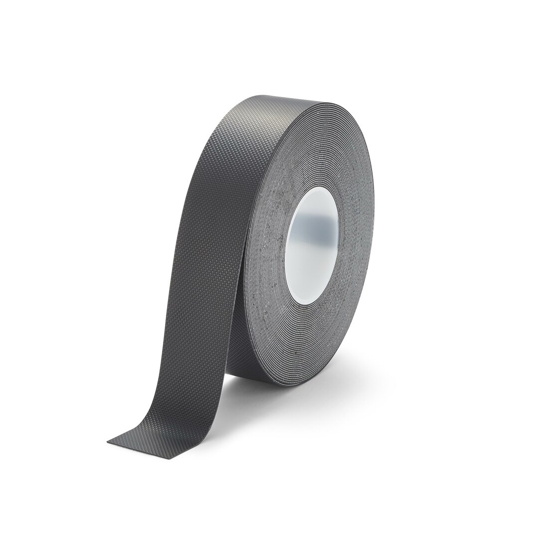 Čierna protišmyková páska na zábradlie FLOMA Handrail Grip - dĺžka 18,3 m, šírka 5 cm a hrúbka 1,11 mm