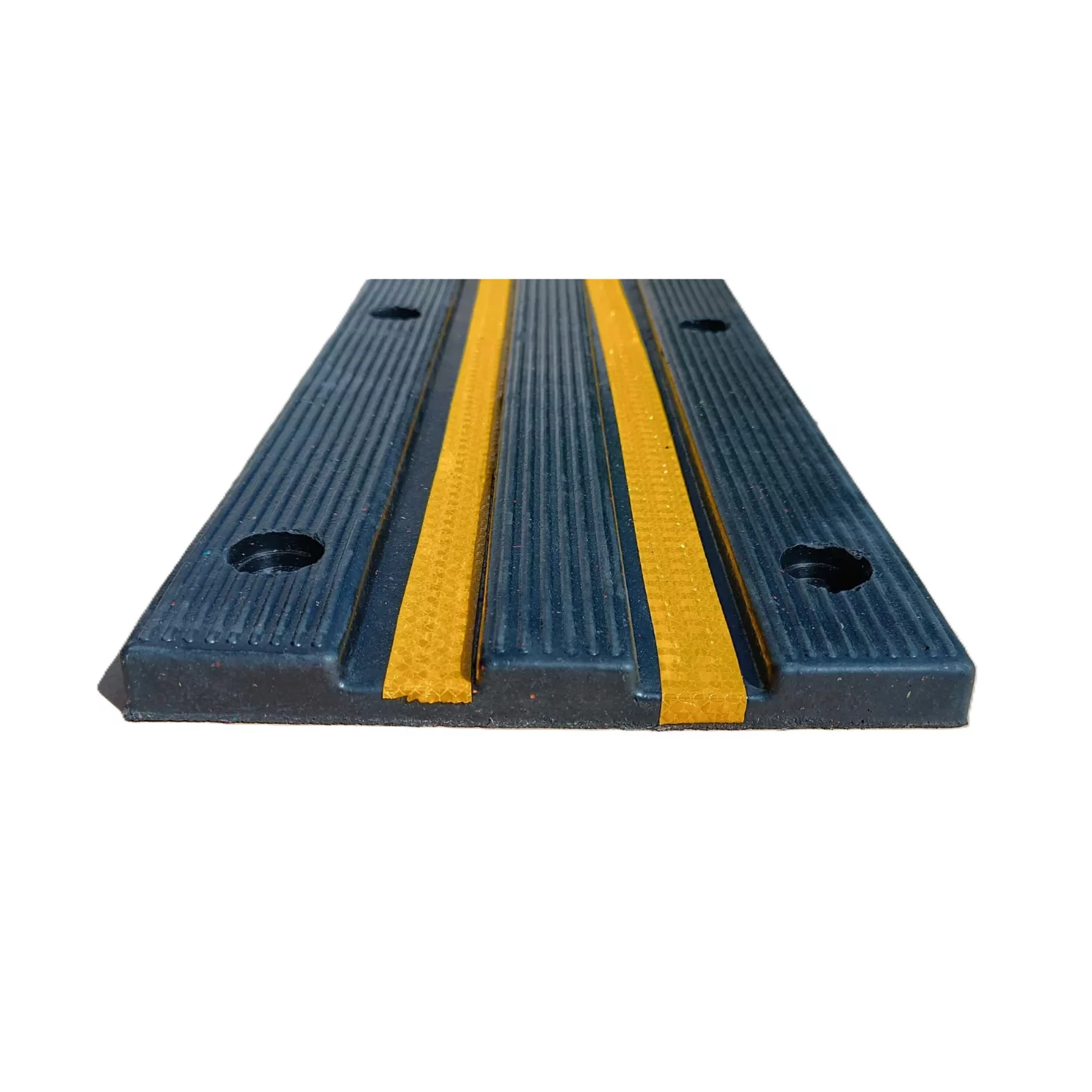 Rampenstopp aus Gummi - Länge 100 cm, Breite 25 cm, Höhe 4 cm - gelb-schwarzer