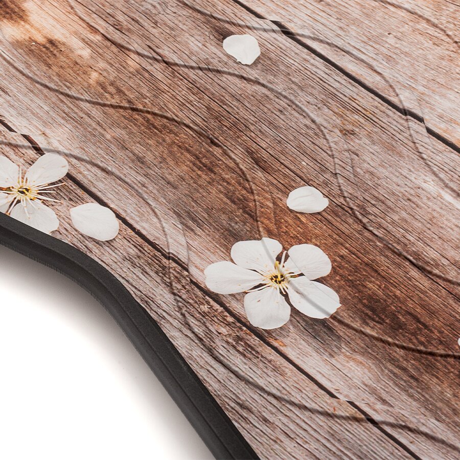 Plastový odkvapkávač na topánky FLOMA Woodpanel Flowers - dĺžka 38 cm, šírka 75 cm a výška 2,1 cm