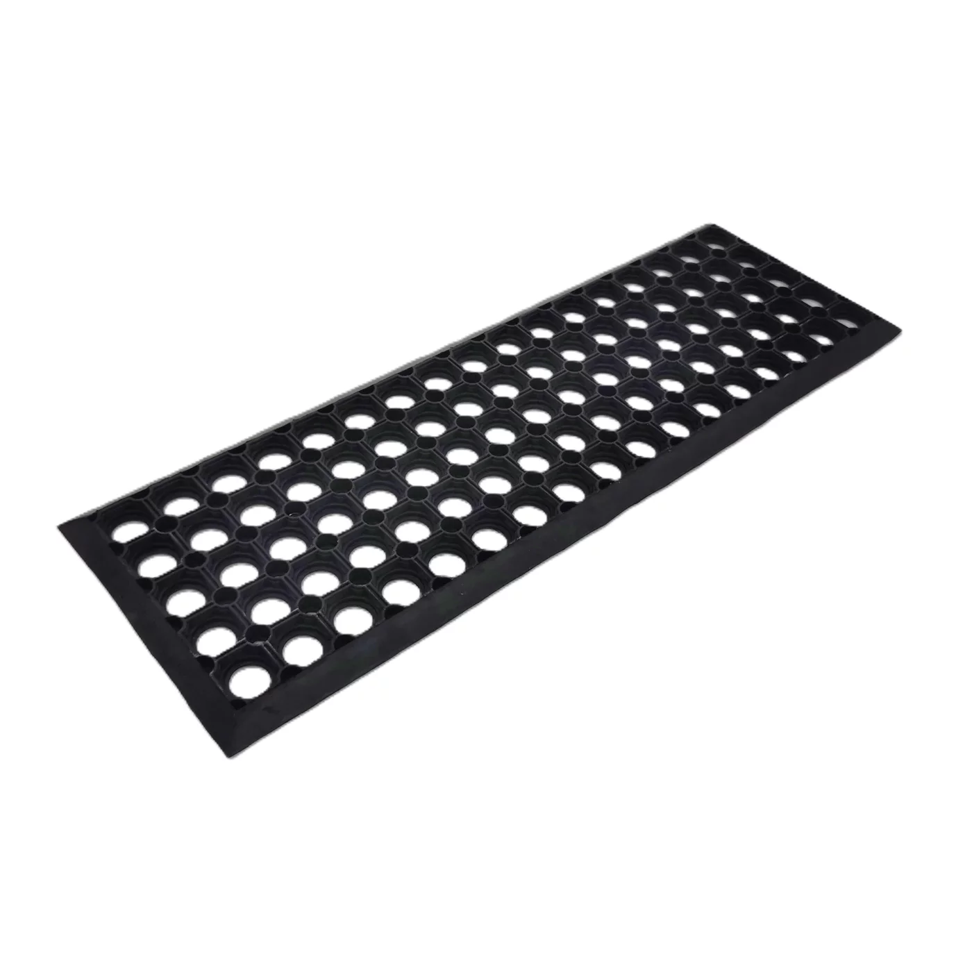 Gumová schodová rohož FLOMA HoneyStep - délka 25 cm, šířka 75 cm, výška 1,6 cm