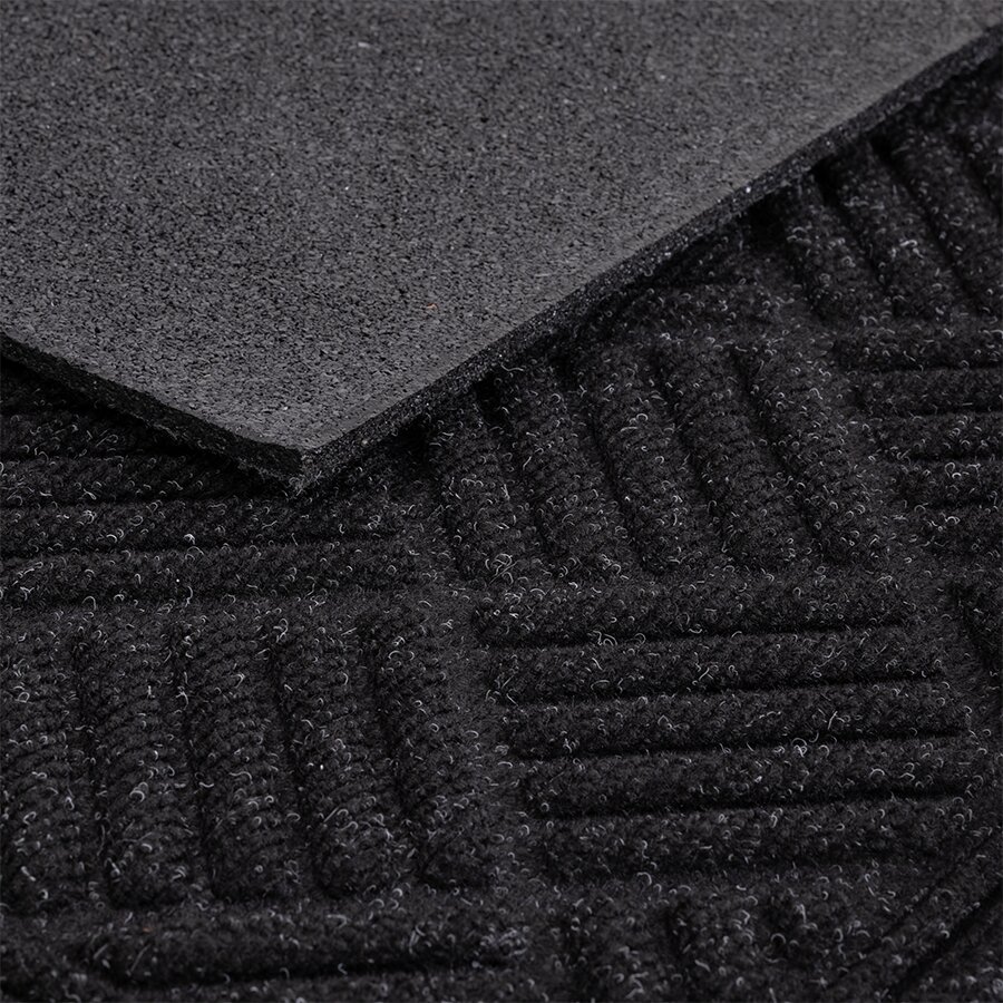 Antracitová textilná gumová čistiaca vstupná rohož FLOMA Parquet - dĺžka 60 cm, šírka 90 cm a výška 1,1 cm