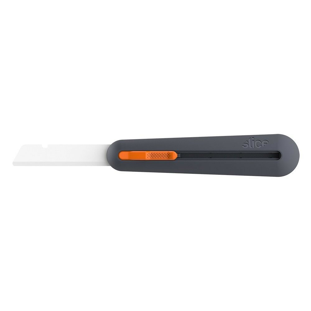 Černo-oranžový plastový průmyslový polohovatelný univerzální nůž SLICE - délka 15,5 cm, šířka 3,4 cm a výška 2,2 cm