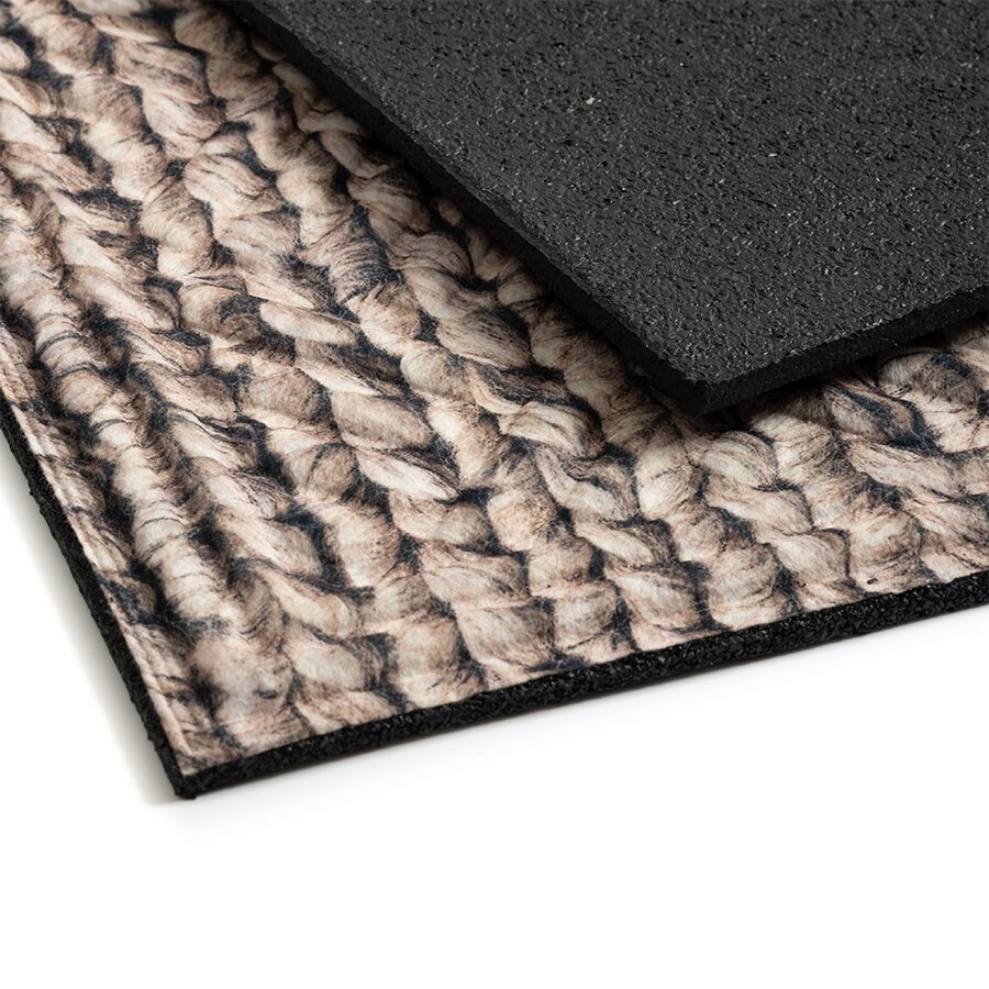 Textilní gumová vstupní rohož FLOMA Pletenina - délka 45 cm, šířka 75 cm, výška 1,1 cm