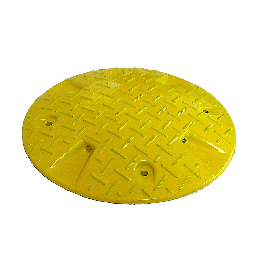 Žltý plastový spomaľovací vankúš - 20 km/hod - priemer 42,5 cm a výška 5,3 cm