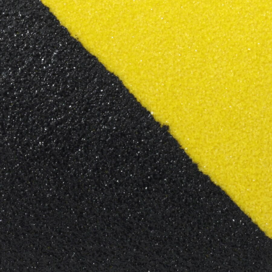 Čierno-žltá korundová snímateľná protišmyková páska FLOMA Hazard Standard Removable - dĺžka 18,3 m, šírka 2,5 cm a hrúbka 0,7 mm