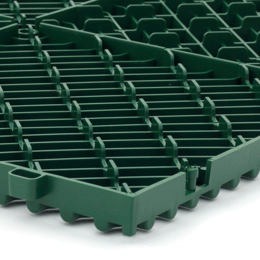 Zelená plastová terasová dlažba Linea Rombo - dĺžka 38,3 cm, šírka 38,3 cm a výška 1,7 cm