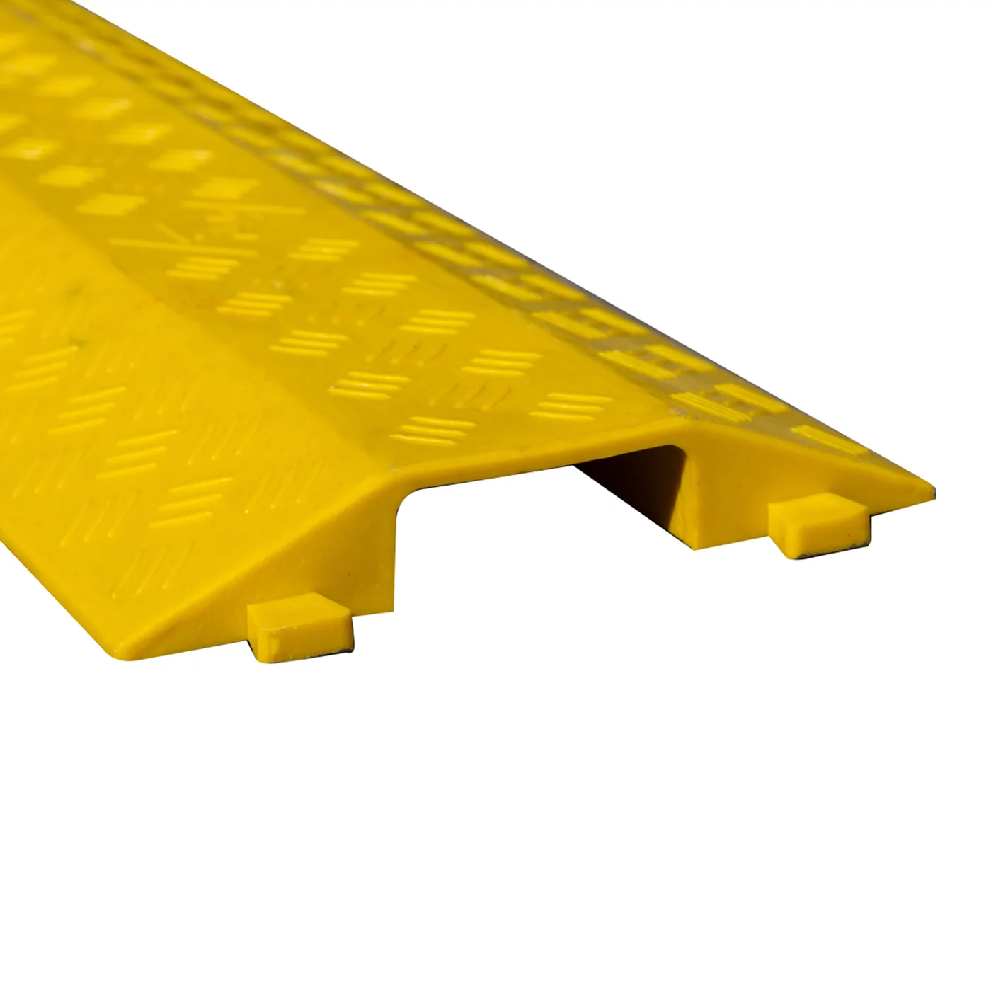 Anti-Rutsch Kabelbrücke aus Kunststoff (1x30x100) FLOMA - Länge 100 cm, Breite 27,5 cm, Höhe 3 cm - Gelb