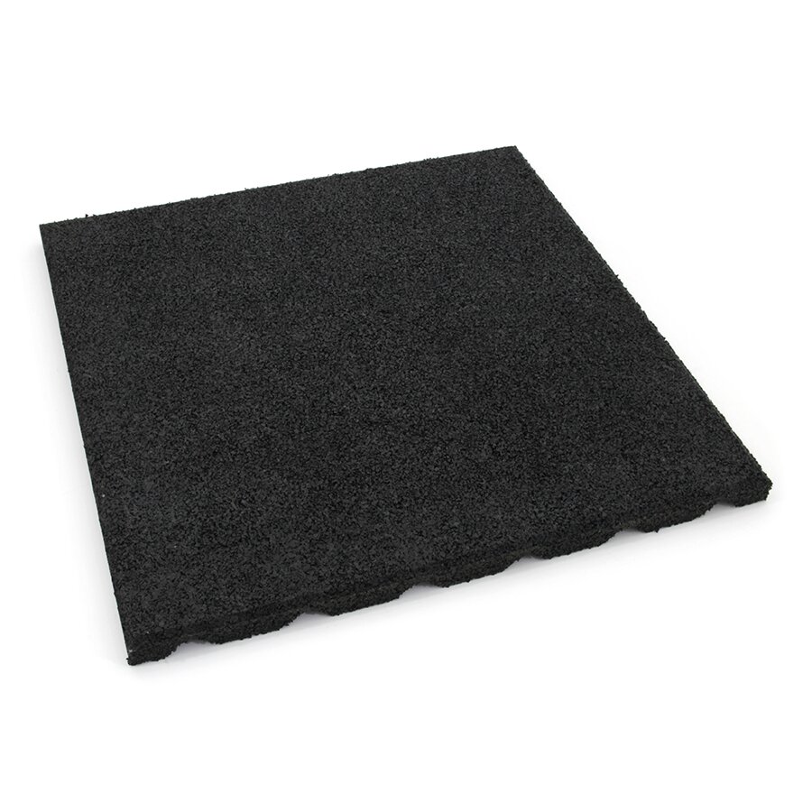 Černá gumová dlažba FLOMA V45/R30 SportFlo S800 - délka 50 cm, šířka 50 cm a výška 4,5 cm