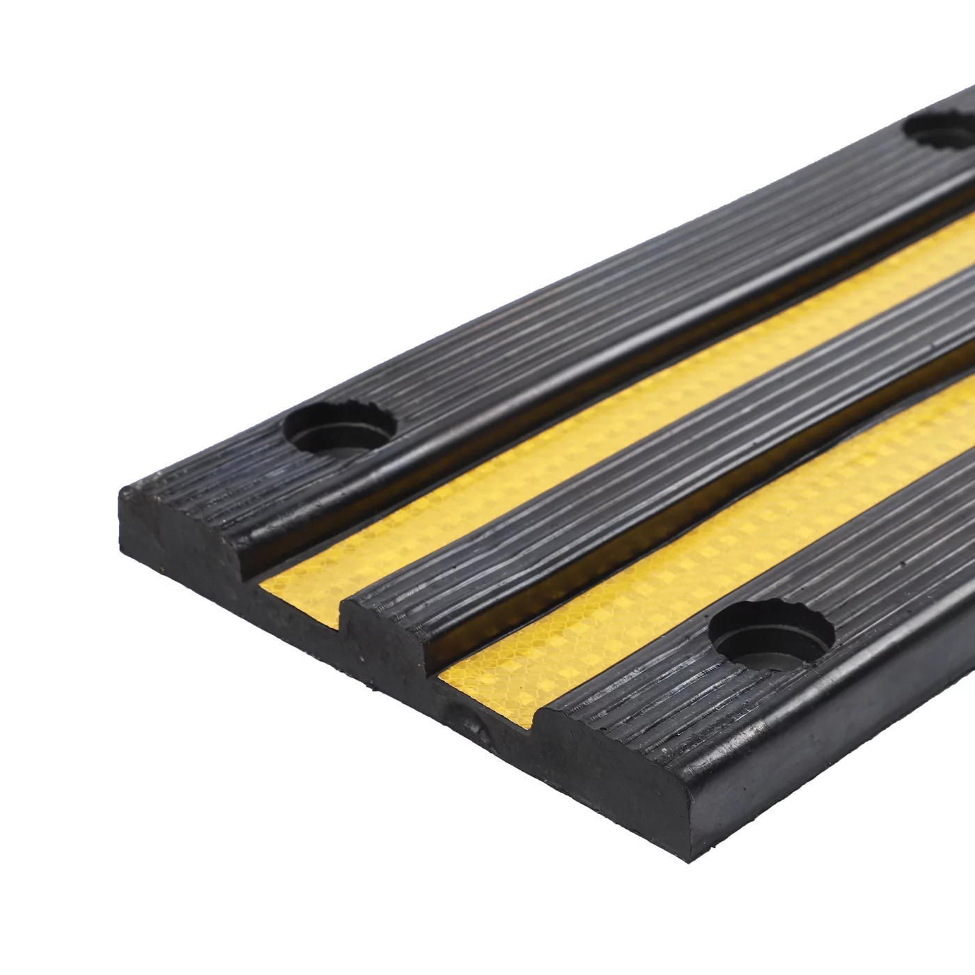 Wandschutz aus Gummi FLOMA - Länge 100 cm, Breite 25 cm, Höhe 2,5 cm - Schwarz-Gelb