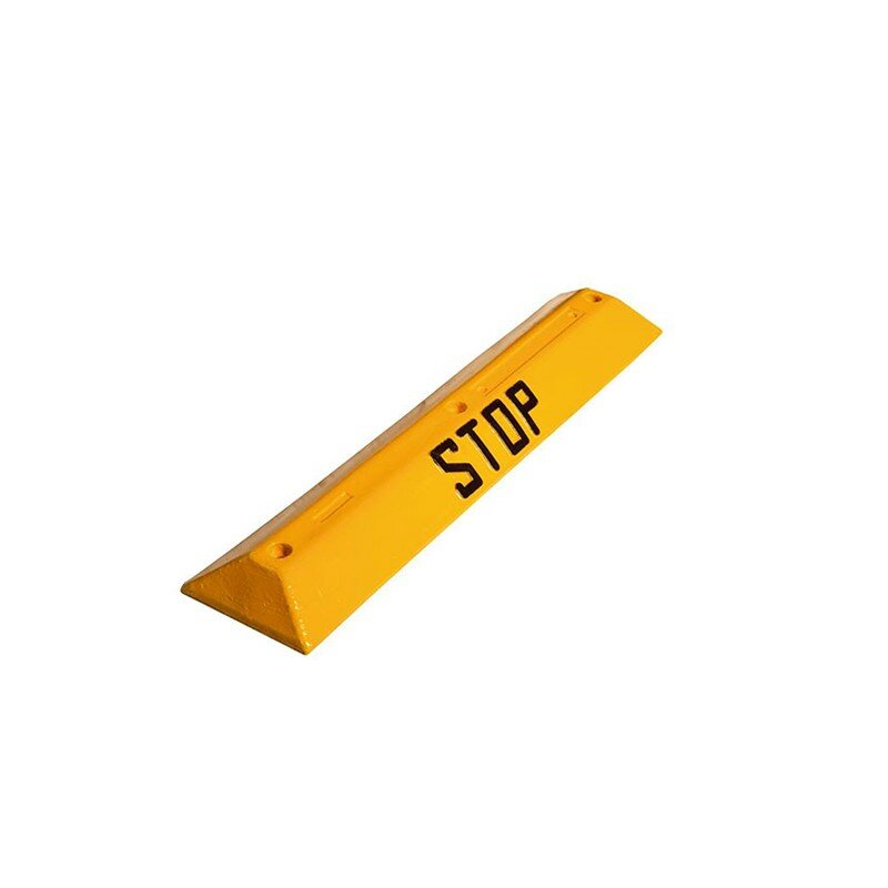 Žlutý plastový parkovací doraz - délka 90 cm, šířka 20 cm a výška 6,5 cm