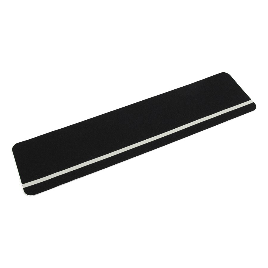 Černá korundová protiskluzová páska s fotoluminiscenčním pruhem (pás) FLOMA Glow in the Dark - délka 15 cm, šířka 61 cm, tloušťka 0,7 mm