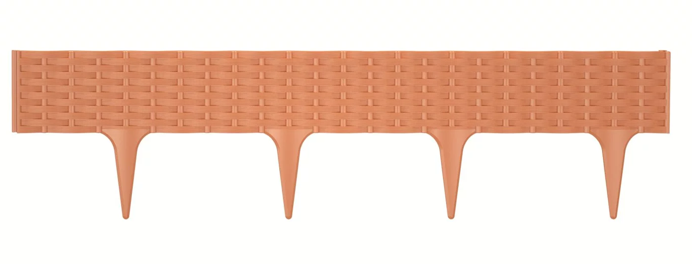 Gartiger Bordstein aus Kunststoff - Länge 390 cm, höhe 18,6 cm - brauner