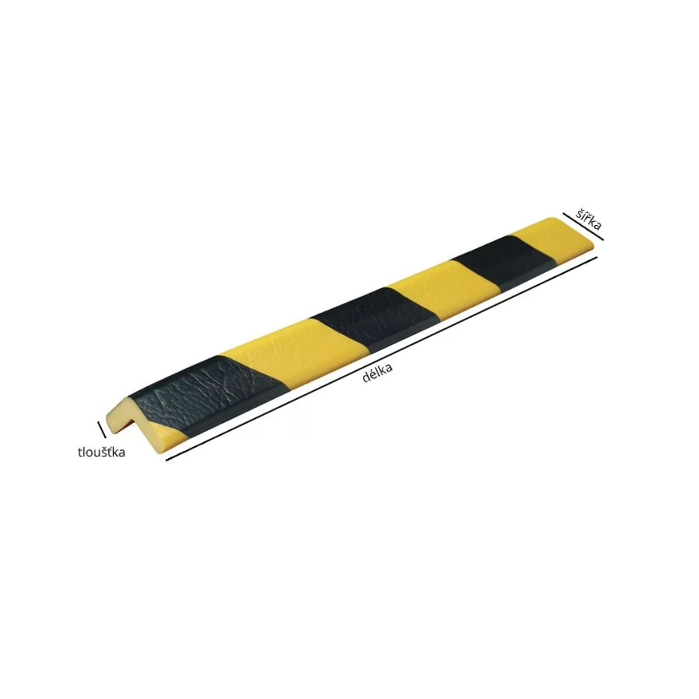 Wandeckenschutz aus Schaumstoff (L-Profil) - Länge 5 m, Breite 4,7 cm, Dicke 1,2 cm - gelb-schwarzer
