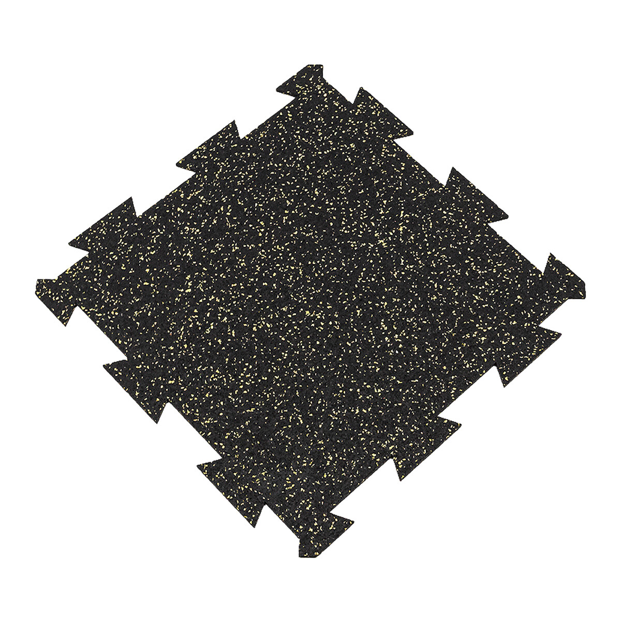 Čierno-žltá gumová modulová puzzle dlažba (stred) FLOMA FitFlo SF1050 - dĺžka 50 cm, šírka 50 cm, výška 1 cm
