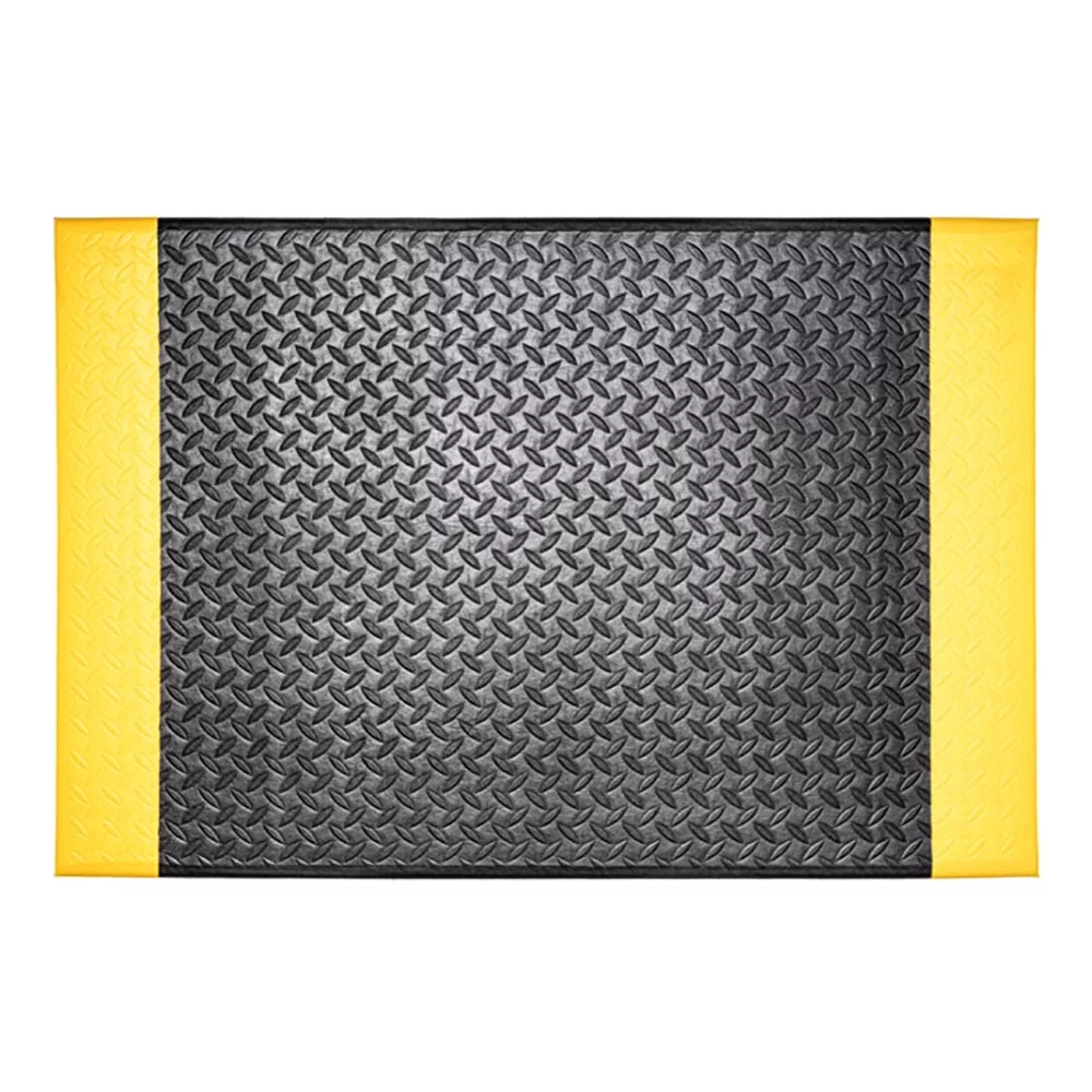 Laminierte Anti-Ermüdungsmatte - Länge 90 cm, Breite 60 cm, Höhe 1,4 cm - gelb-schwarze