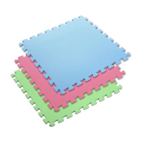 Rôznofarebná penová modulová puzzle podložka (9x puzzle) ONE FITNESS - dĺžka 180 cm, šírka 180 cm a výška 1 cm
