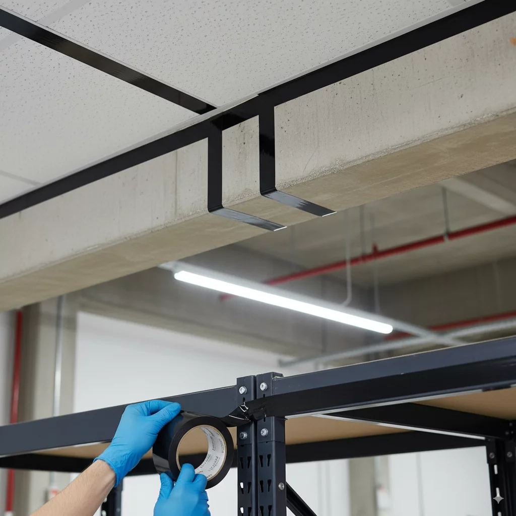 Warnendes Warnband mit Aluminium ALU - Länge 15 m, Breite 5 cm - Schwarz
