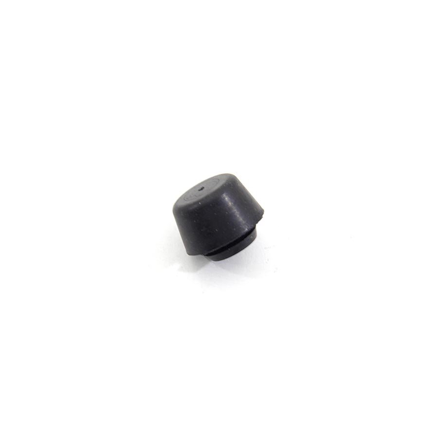 Černý gumový doraz nástrčný do díry FLOMA - průměr 1,9 cm, výška 1,1 cm a výška krku 0,2 cm