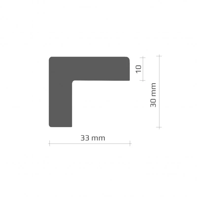 Černo-bílá pěnová výstražná fotoluminiscenční ochrana rohů zdí a stěn PI-1 - délka 100 cm, šířka 3,3 cm, výška 3 cm