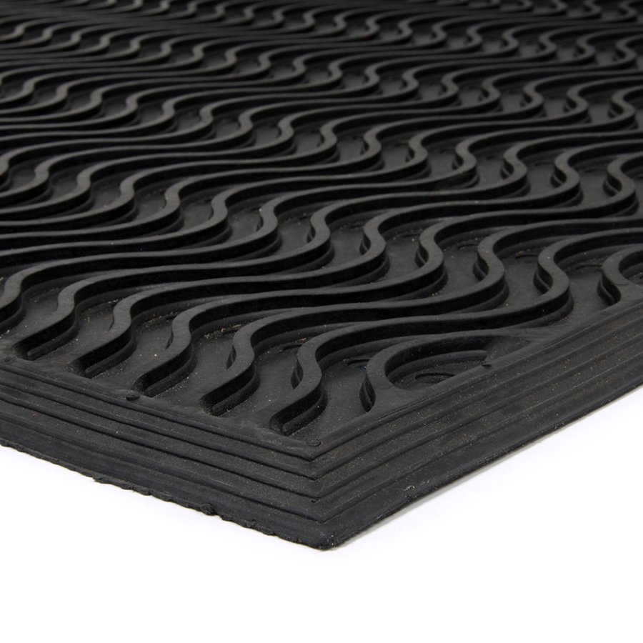 Gumová děrovaná čistící vstupní rohož FLOMA Waves - délka 90 cm, šířka 150 cm a výška 1,2 cm