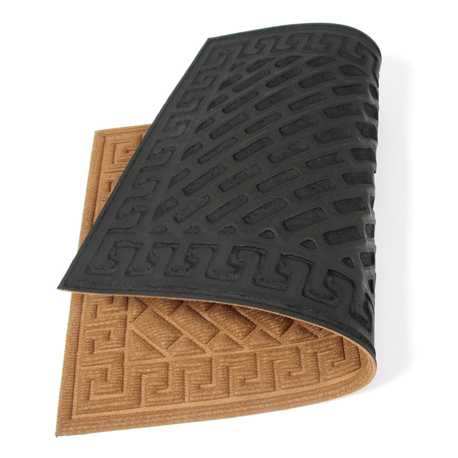Hnědá textilní venkovní čistící vstupní rohož FLOMA Bricks - Deco - délka 45 cm, šířka 75 cm a výška 1 cm