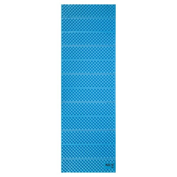 Modrá skládací pěnová karimatka NILS CAMP NC1768 - délka 188 cm, šířka 60 cm, výška 2 cm