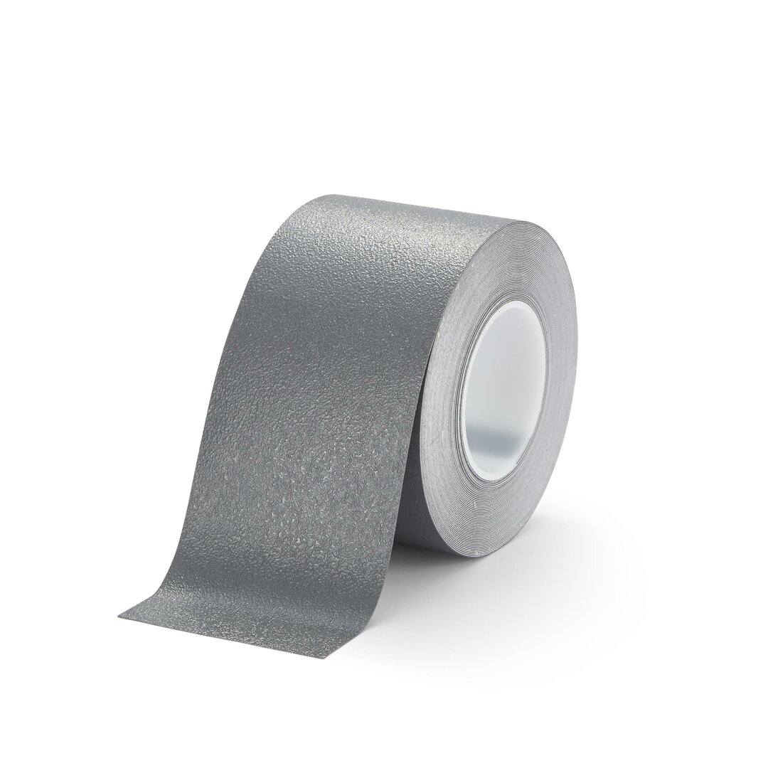 Šedá plastová voděodolná protiskluzová páska FLOMA Aqua-Safe - délka 18,3 m, šířka 10 cm, tloušťka 0,7 mm