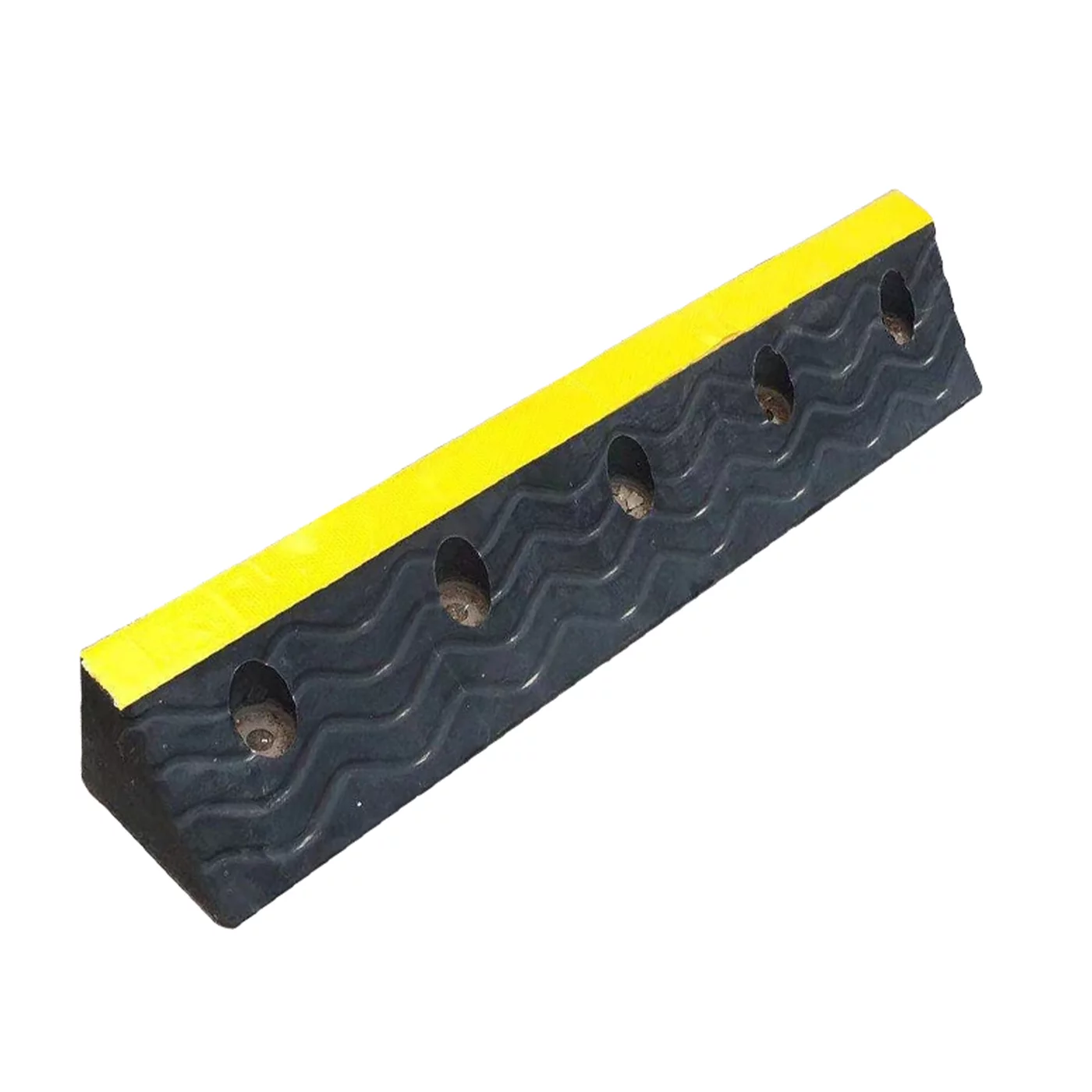 Parkstopper aus Gummi FLOMA - Länge 100 cm, Breite 18 cm, Höhe 15 cm - Schwarz-Gelb