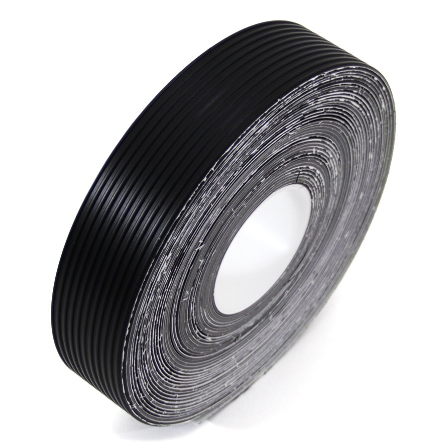 Čierna gumová ochranná protišmyková páska FLOMA Ribbed - dĺžka 9,15 m, šírka 5 cm, hrúbka 1,7 mm
