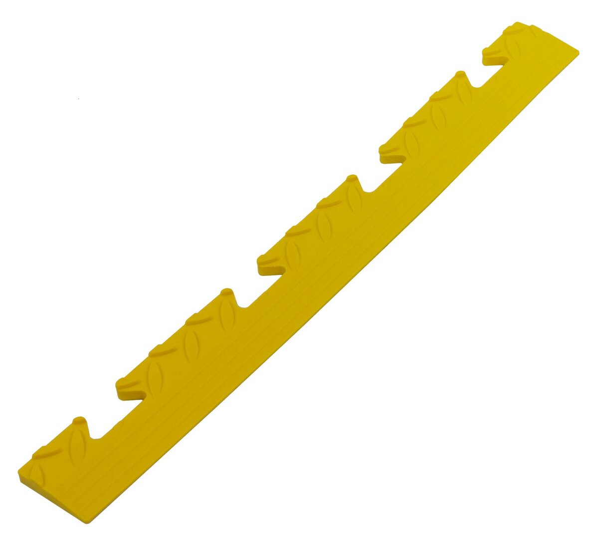 Žlutý PVC vinylový nájezd "samice" pro dlaždice Tenax (diamant) - délka 48 cm, šířka 5,1 cm a výška 0,8 cm