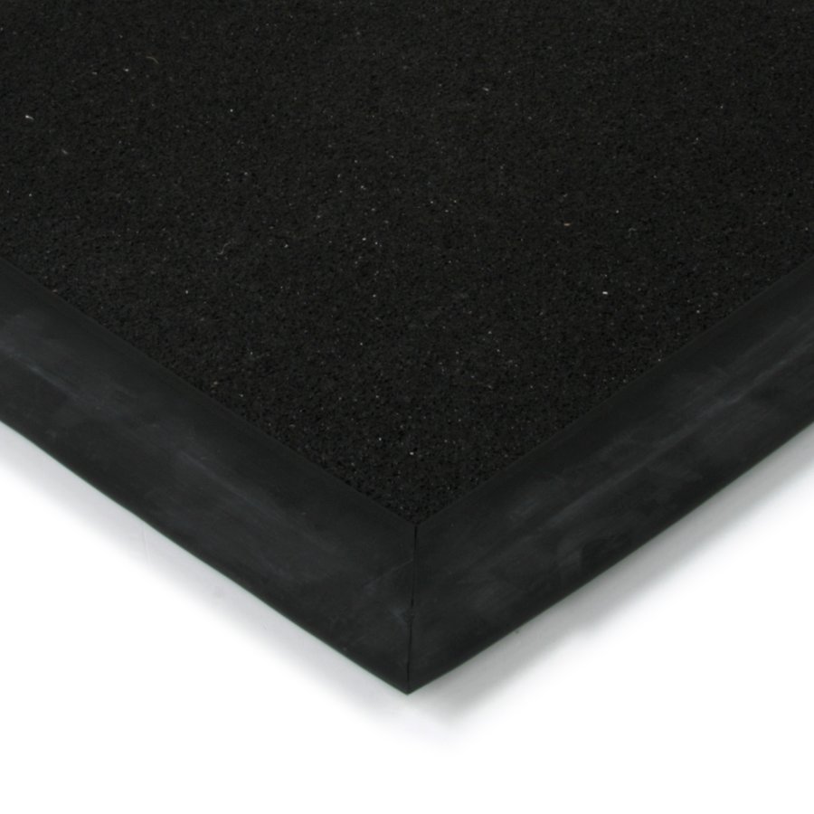 Černá textilní kokosová plastová zátěžová čistící vstupní rohož FLOMA Synthetic Coco - šířka 200 cm a výška 1 cm