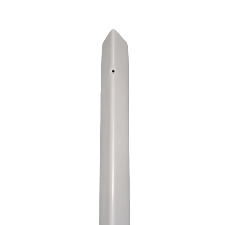 Bílá ocelová ochrana rohů zdí, stěn s otvory pro šrouby CP10 - délka 150 cm, šířka 4 x 4 cm, tloušťka 0,1 cm