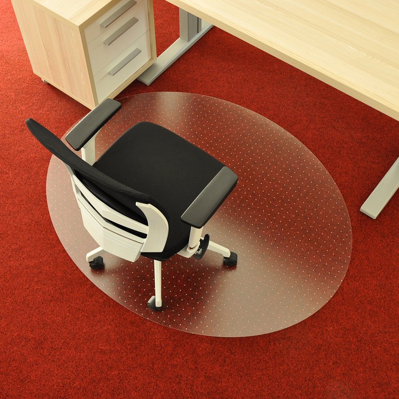 Priehľadná ochranná podložka pod stoličku na koberec FLOMA OCMat Profi - dĺžka 150 cm, šírka 120 cm a výška 0,2 cm