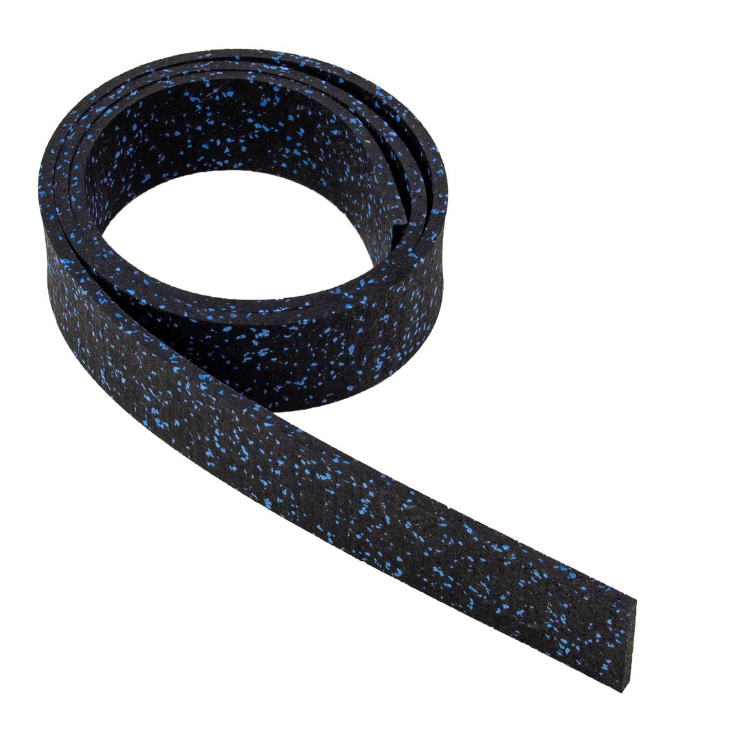 Černo-modrá gumová soklová podlahová lišta FLOMA FitFlo IceFlo - délka 200 cm, šířka 7 cm, tloušťka 0,8 cm